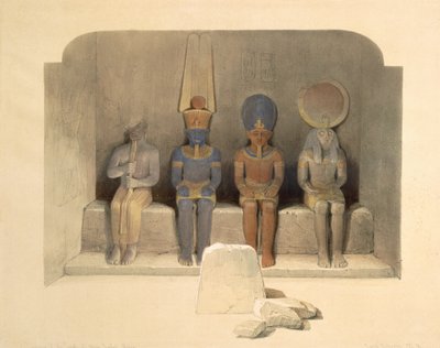 Sanctuary of the Temple of Abu Simbel, from Egypt and Nubia, Vol.1 by David Roberts